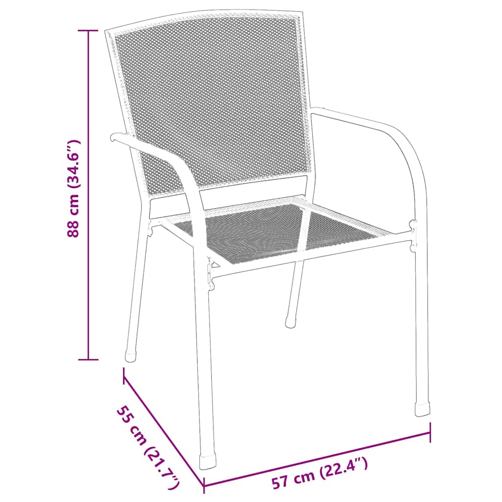 Garden Dining Set 5 pcs Anthracite Powder-Coated Steel