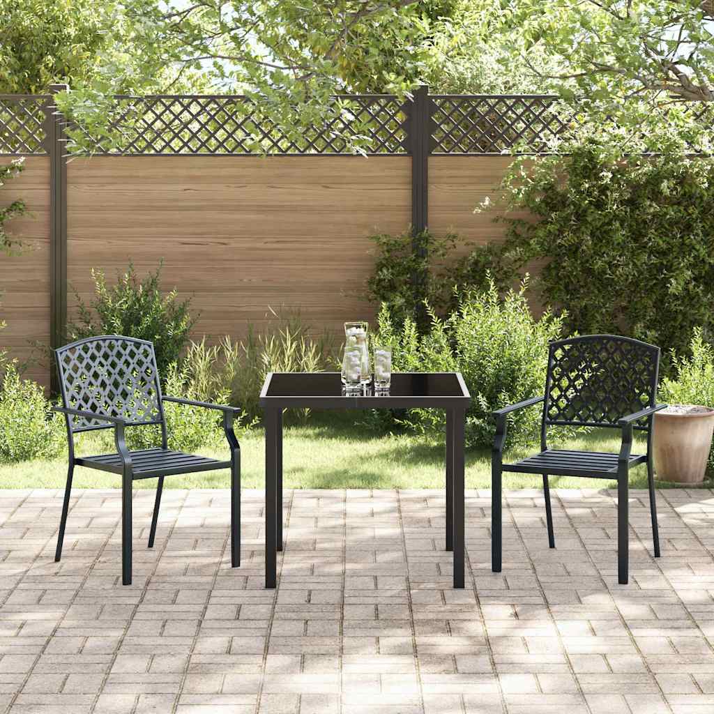 Garden Dining Set 3 pcs Anthracite Powder-Coated Steel