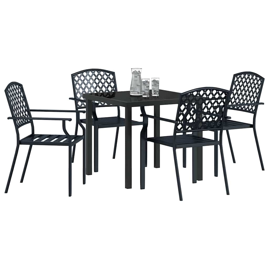 Garden Dining Set 5 pcs Anthracite Powder-Coated Steel