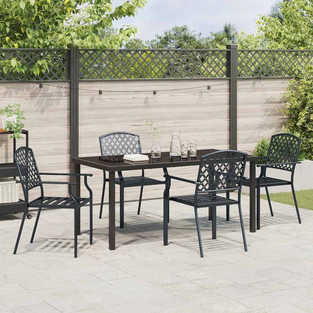 Garden Dining Set 5 pcs Anthracite Powder-Coated Steel