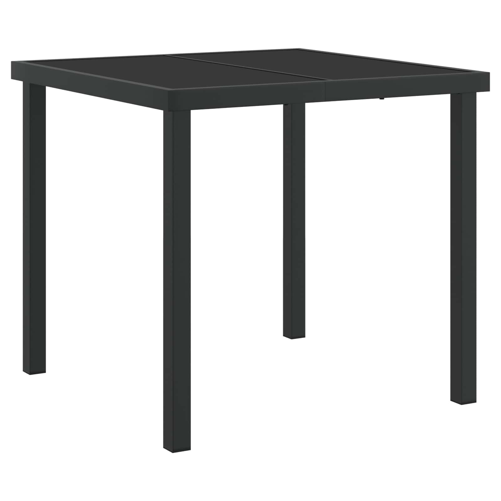 Garden Dining Set 5 pcs Black Powder-Coated Steel