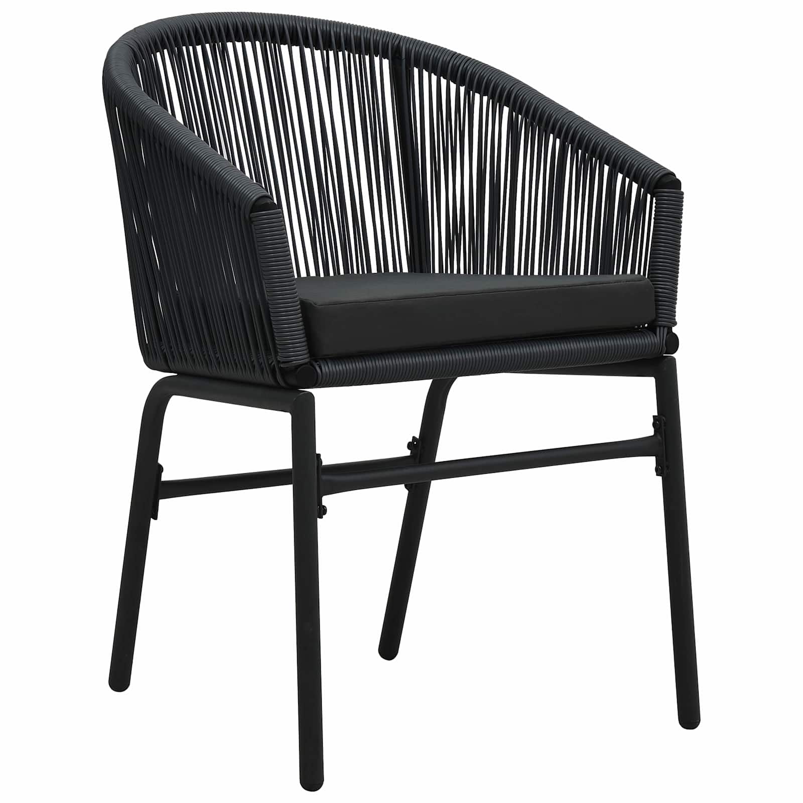 Garden Dining Set 5 pcs Black Powder-Coated Steel