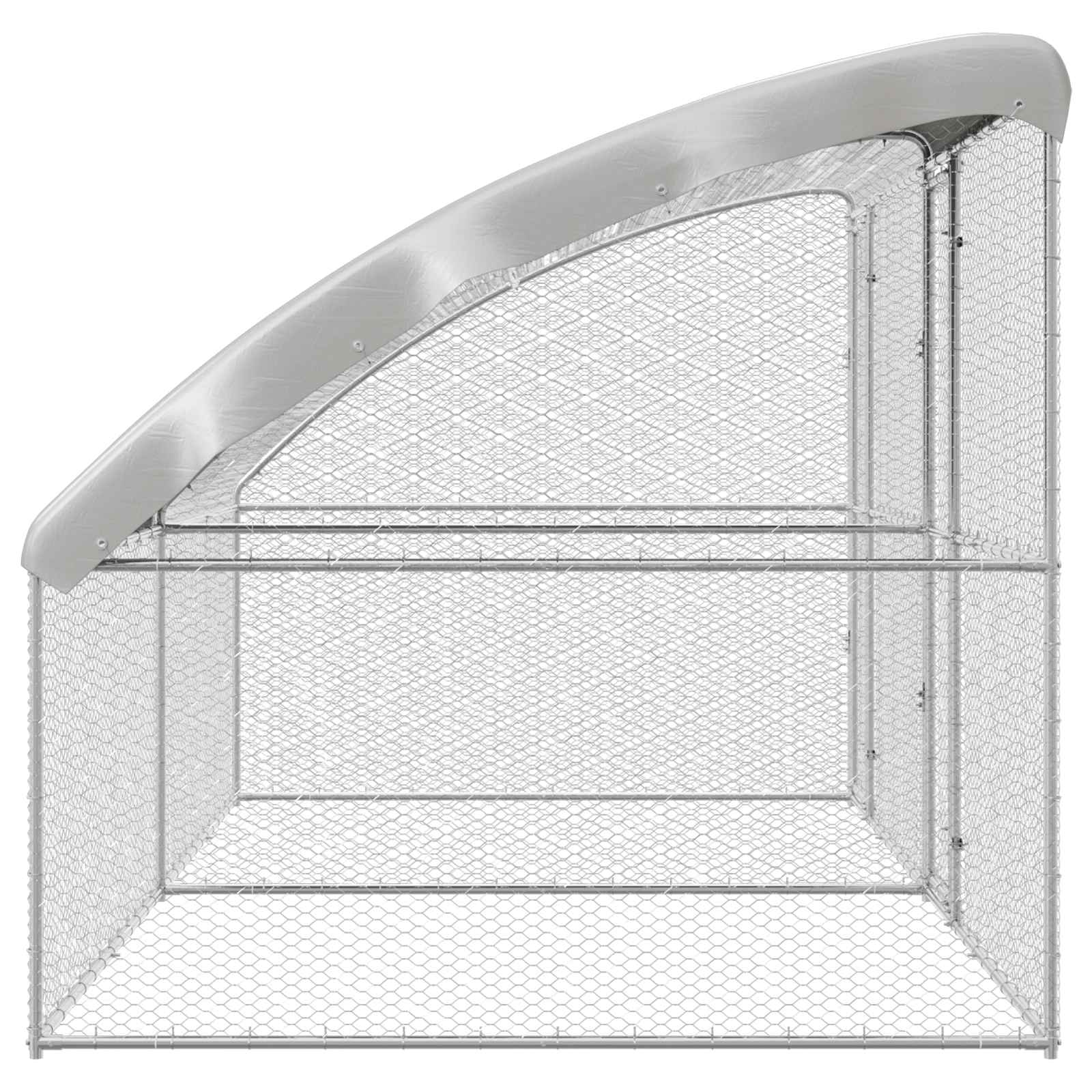 Chicken Cage 2 pcs Silver 400 x 200 x 200 cm Steel and PE