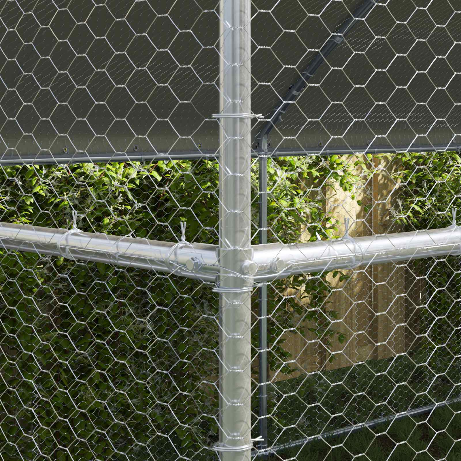 Chicken Cage with 3 Doors 3 pcs Silver 600x200x200cm
