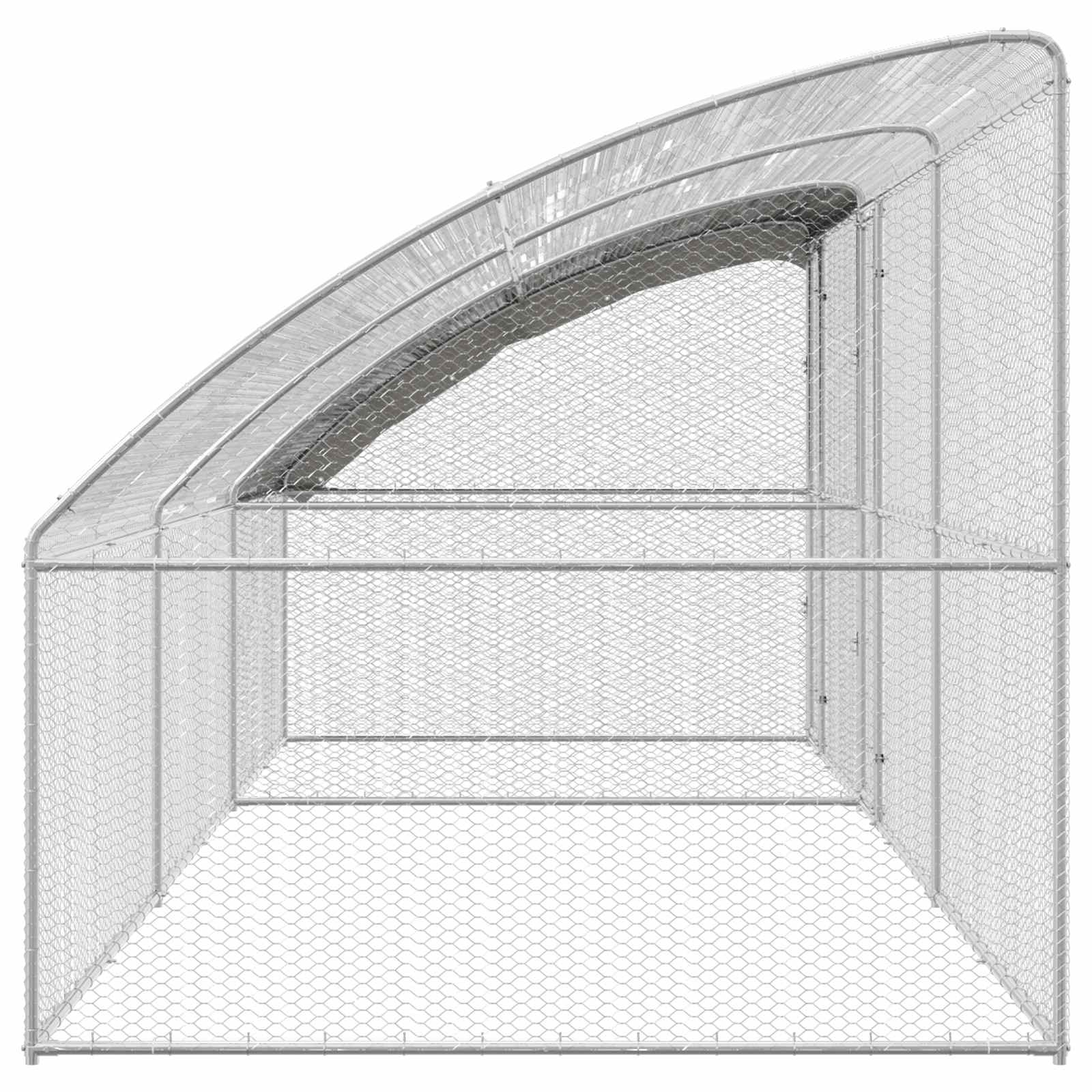 Chicken Cage 3 pcs Silver 600 x 200 x 200 cm Steel and PE