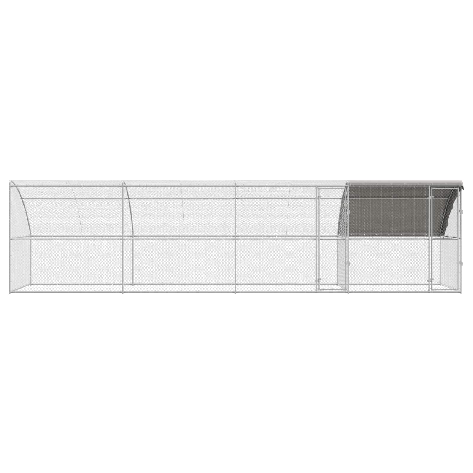 Chicken Cage 4 pcs Silver 800 x 200 x 200 cm Steel and PE