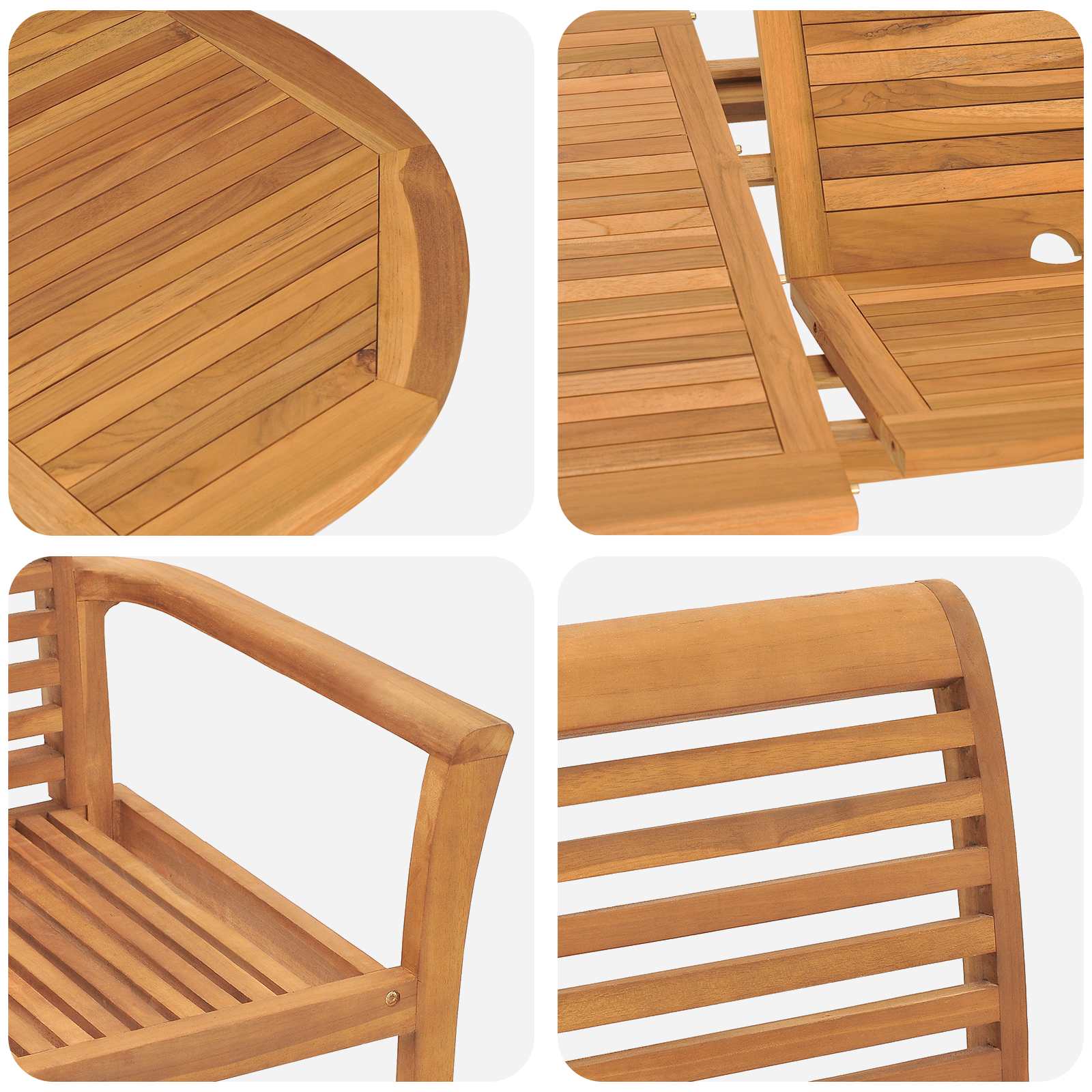 Garden Dining Set 7 pcs Brown Solid Teak Wood