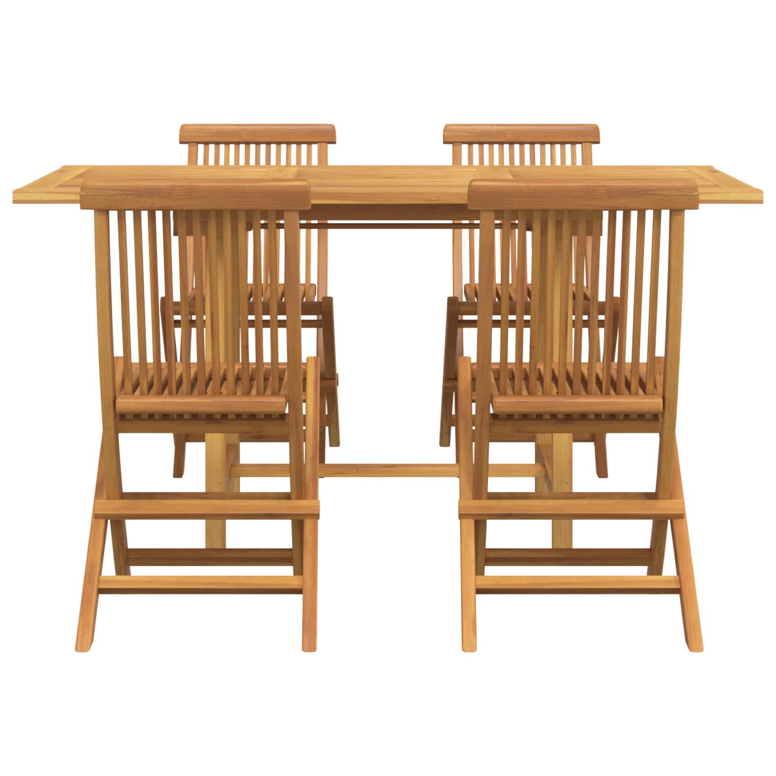 Garden Dining Set 5 pcs Brown Solid Teak Wood