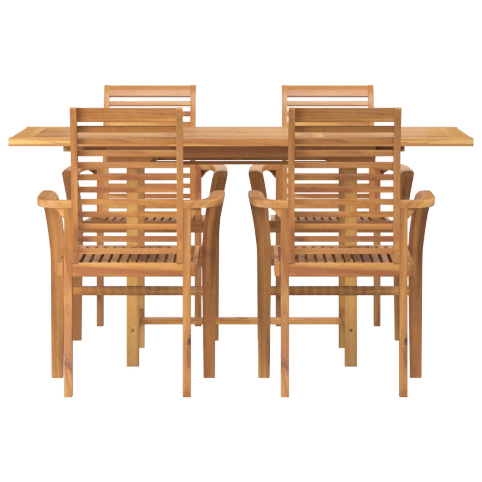Garden Dining Set 5 pcs Brown Solid Teak Wood