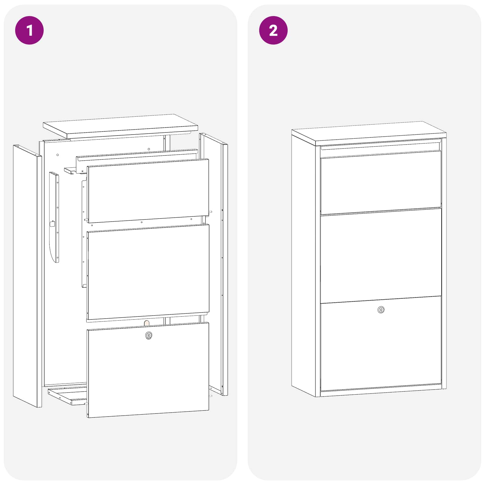 Parcel Drop Box with Storage Anthracite 44 x 22 x 82 cm Steel