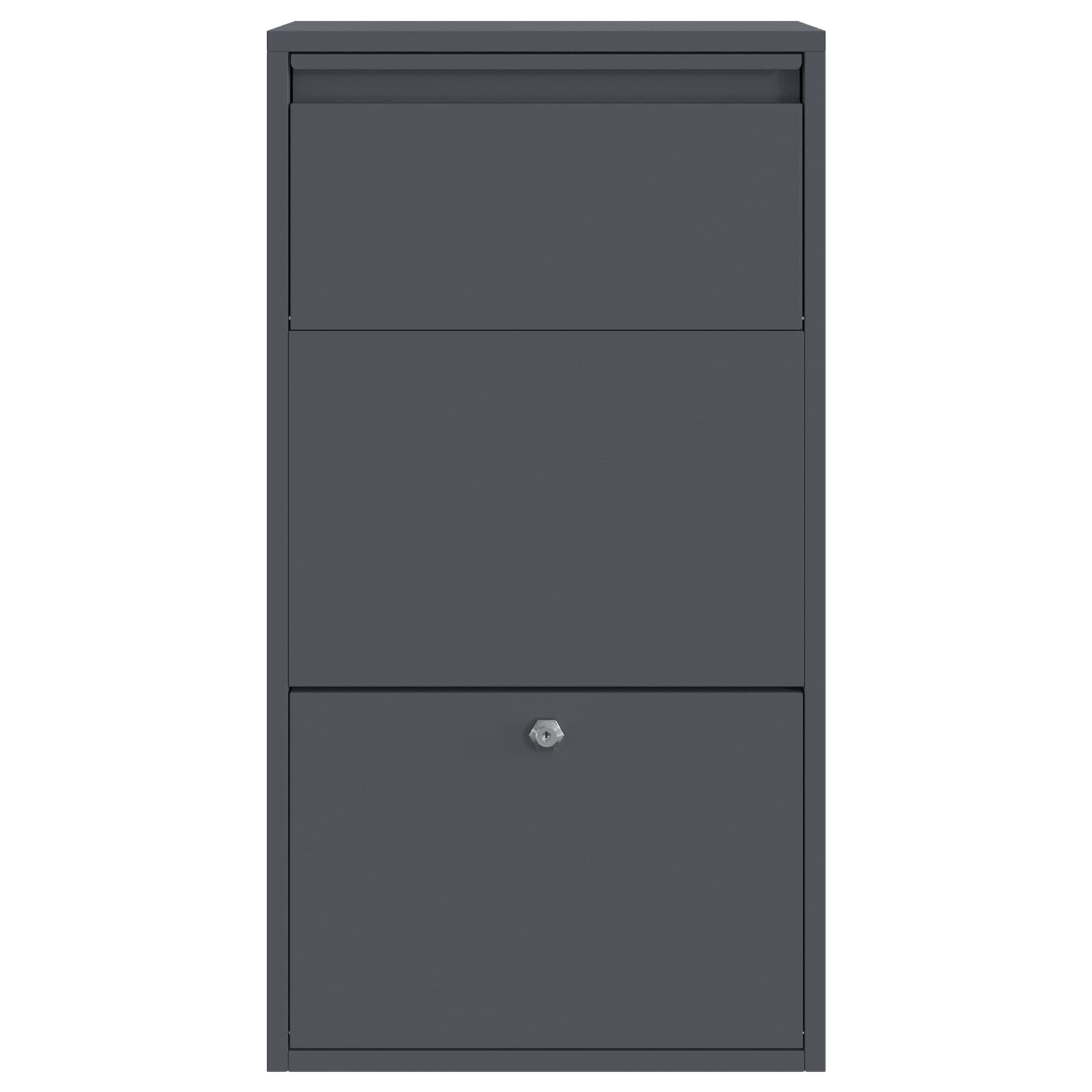 Parcel Drop Box with Storage Anthracite 44 x 22 x 82 cm Steel