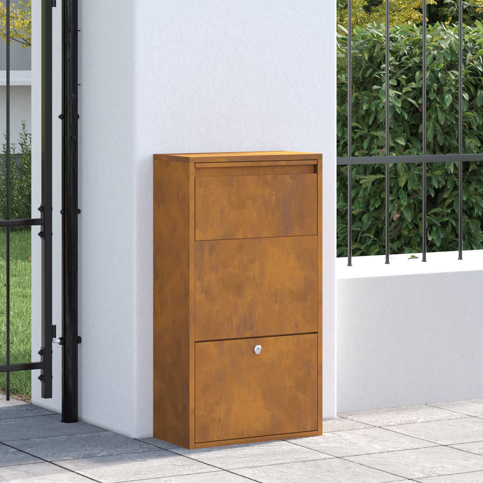 Parcel Drop Box Rusty 44 x 22 x 82 cm Weathering Steel
