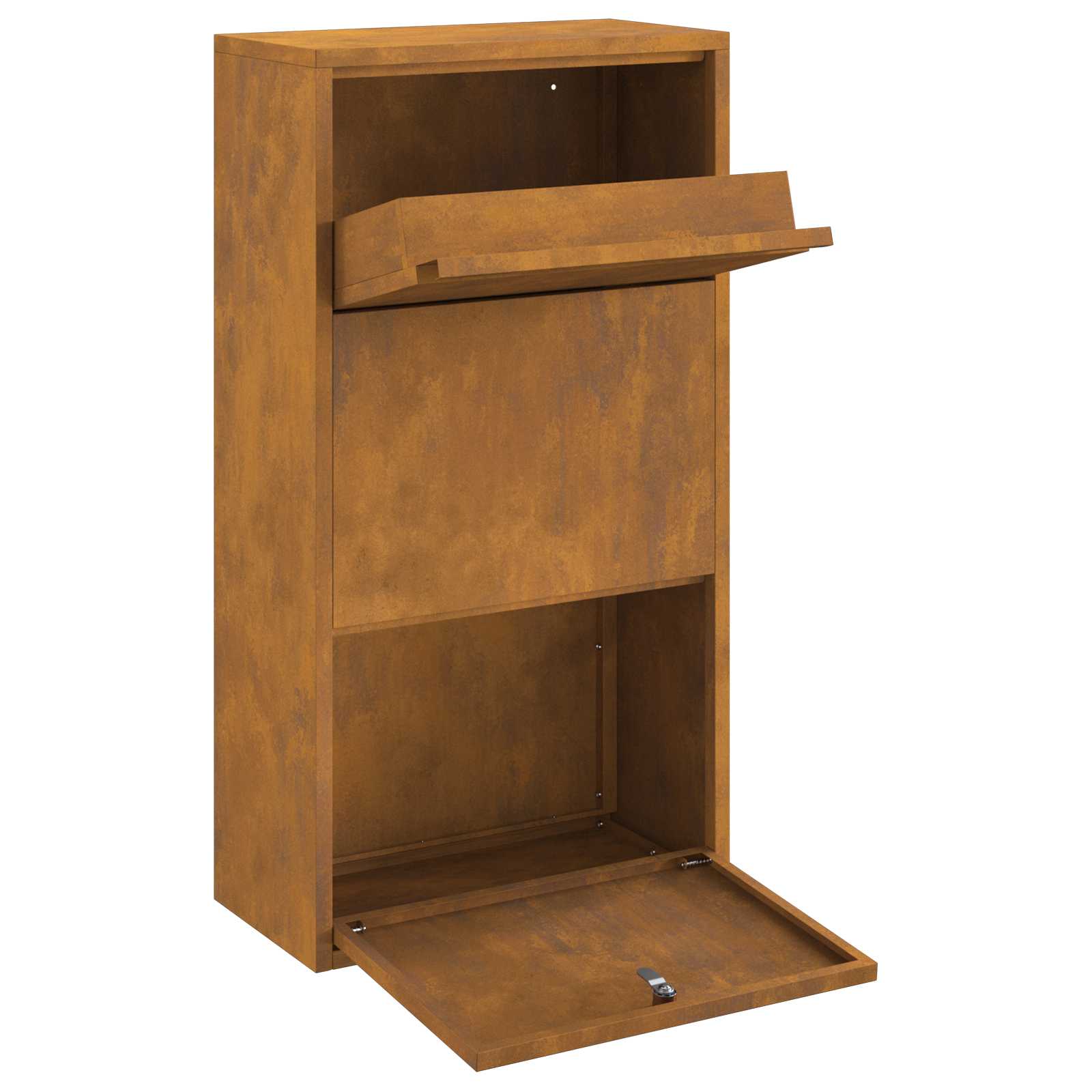 Parcel Drop Box Rusty 44 x 22 x 82 cm Weathering Steel
