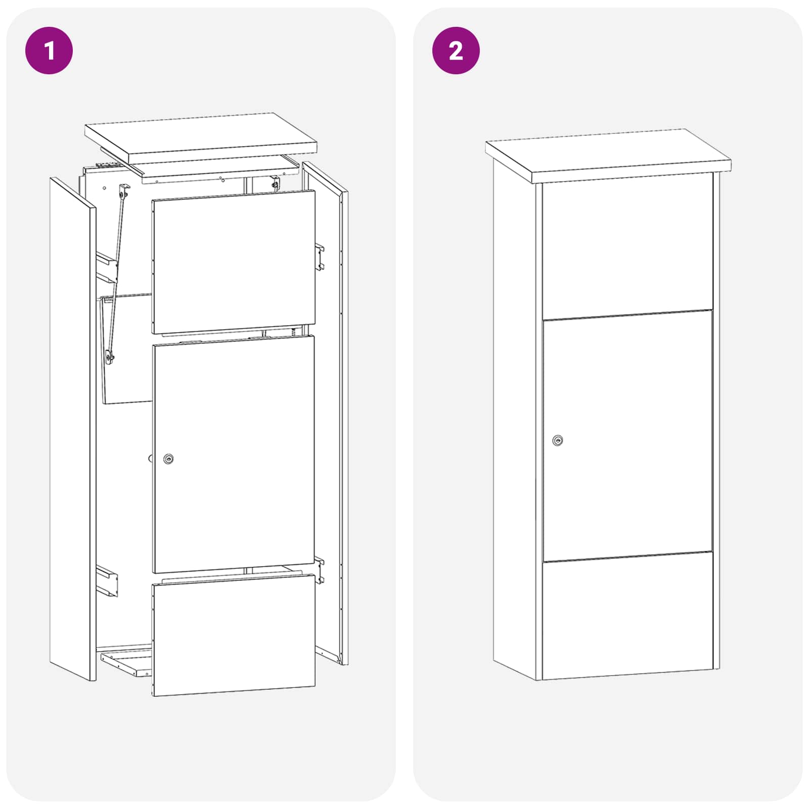 Parcel Drop Box with Door Anthracite 44,5 x 29 x 110,5 cm Steel
