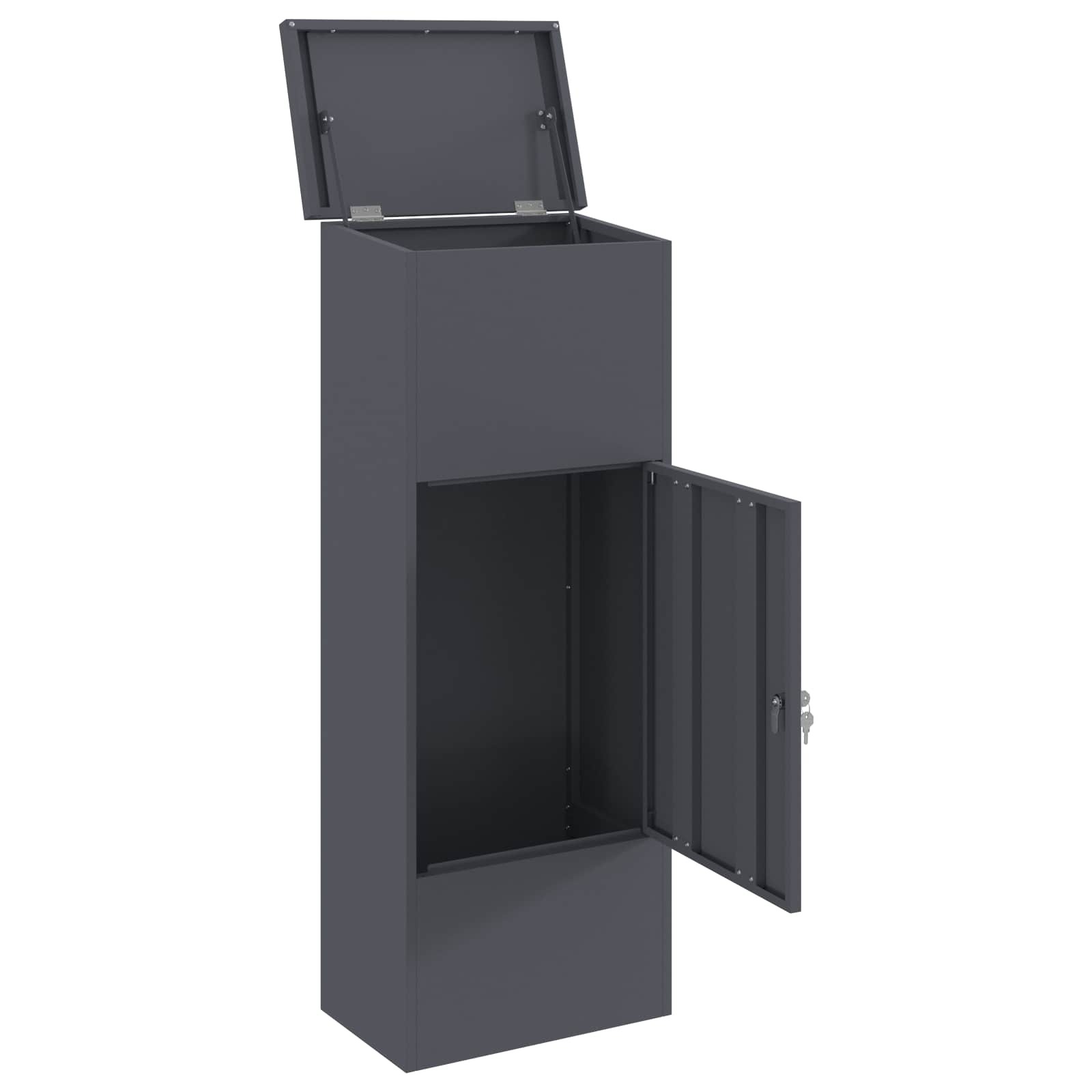 Parcel Drop Box with Door Anthracite 44,5 x 29 x 110,5 cm Steel