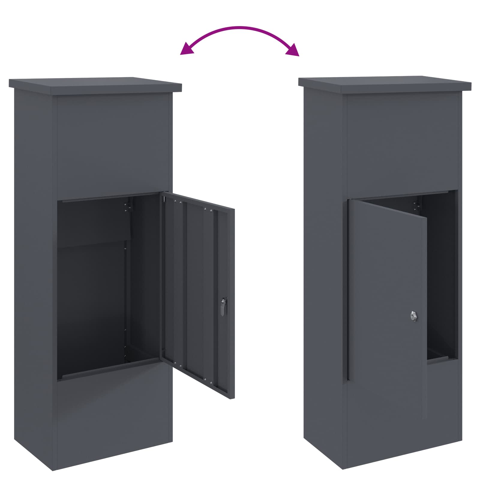 Parcel Drop Box with Door Anthracite 44,5 x 29 x 110,5 cm Steel