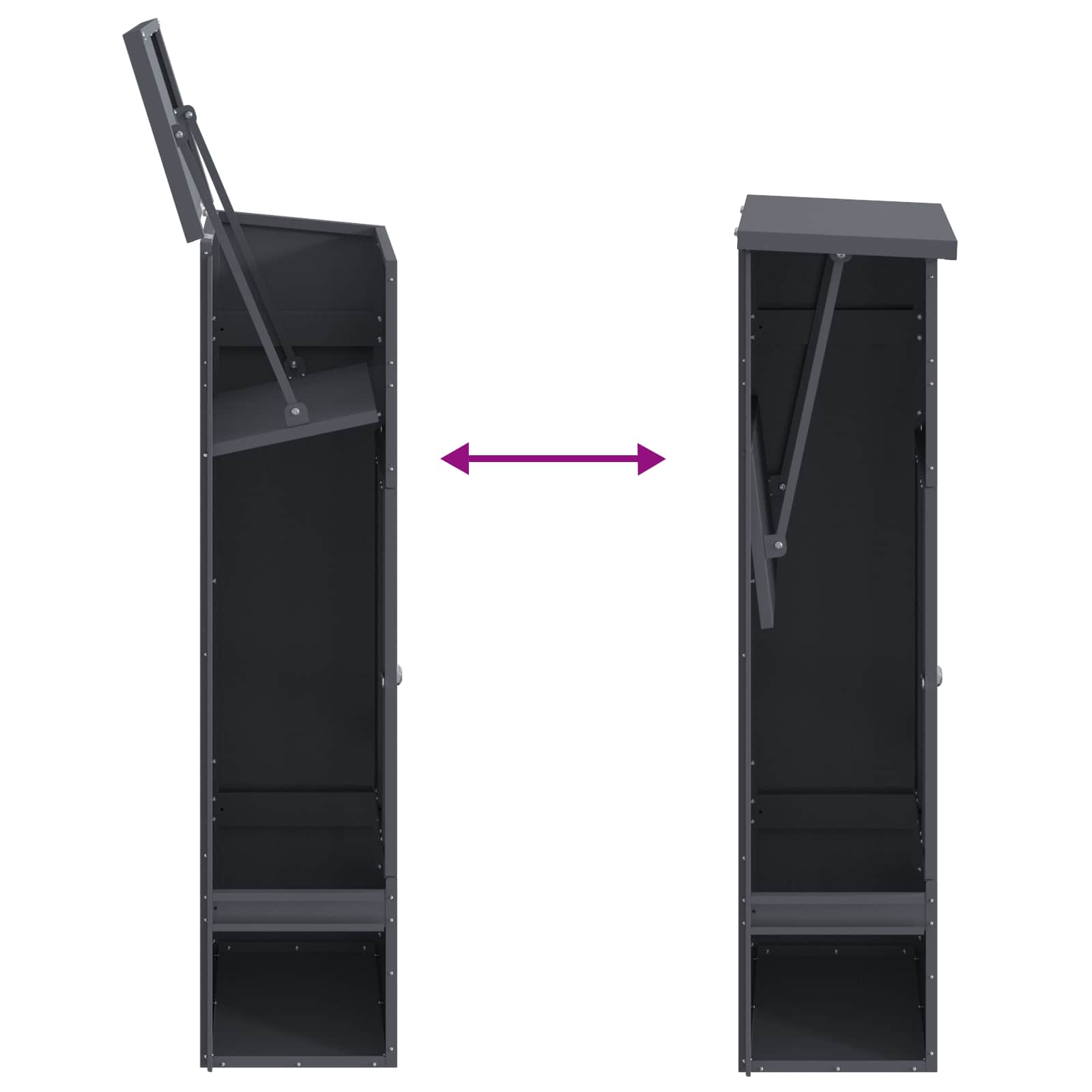 Parcel Drop Box with Door Anthracite 44,5 x 29 x 110,5 cm Steel