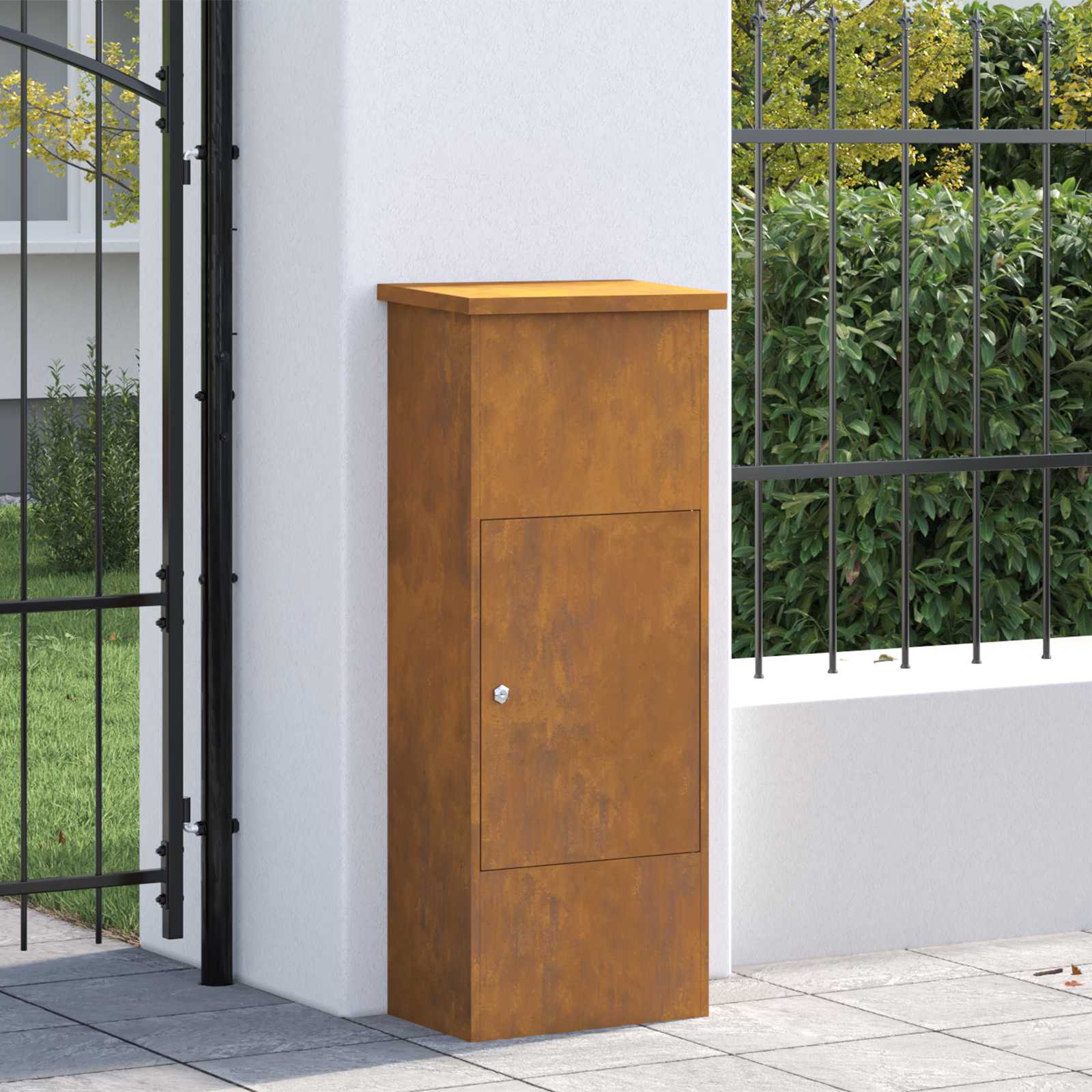 Parcel Drop Box Rusty 44,5 x 29 x 110,5 cm Weathering Steel