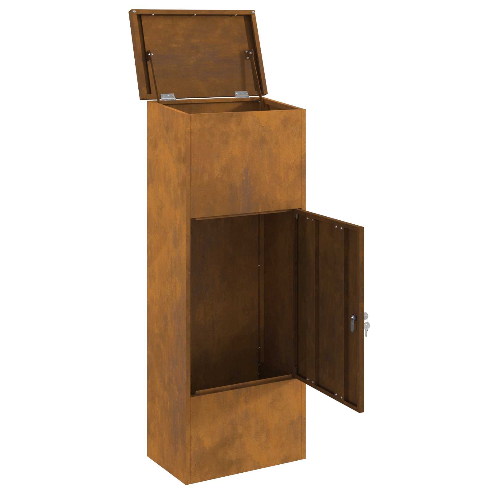 Parcel Drop Box Rusty 44,5 x 29 x 110,5 cm Weathering Steel