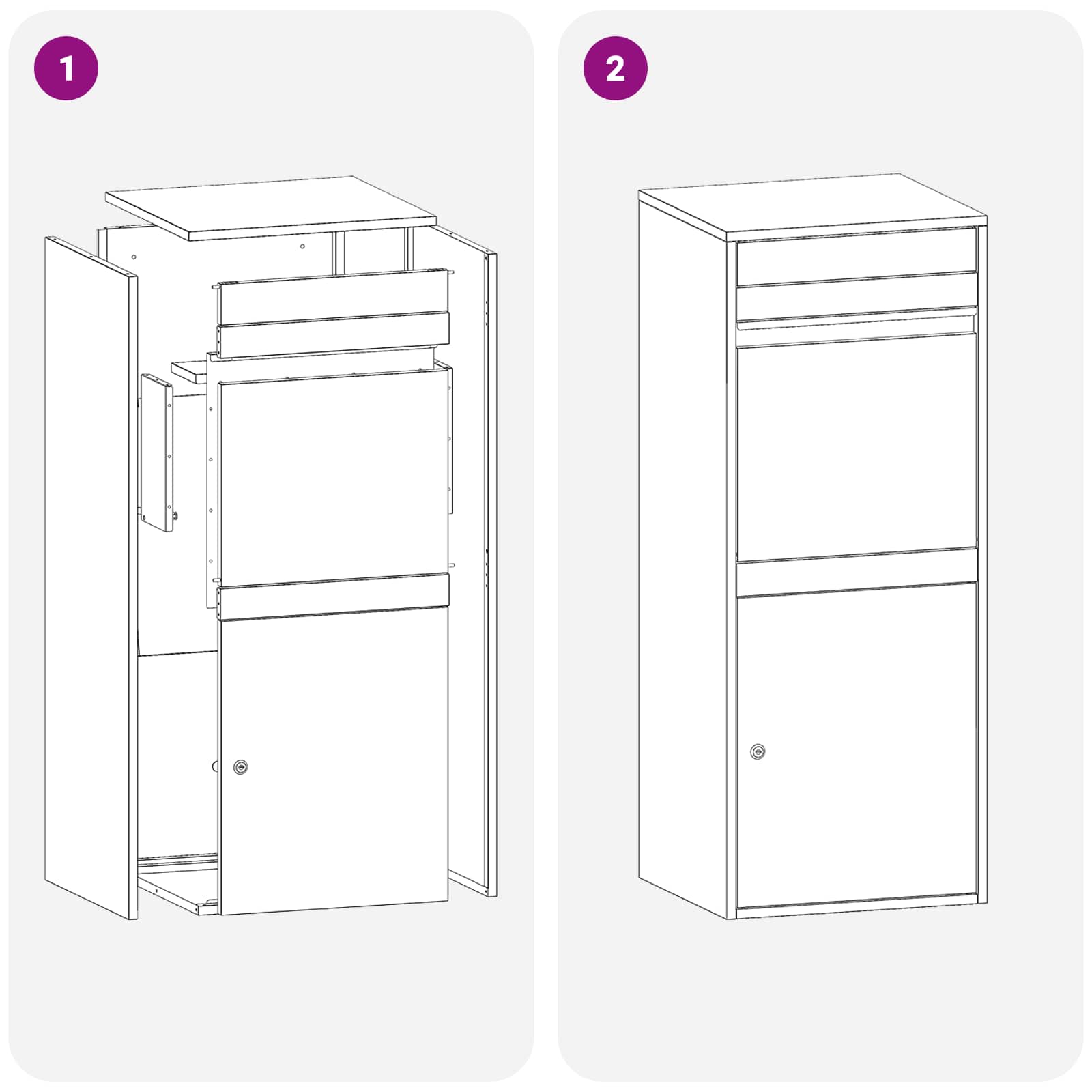 Parcel Drop Box with Storage Black 41 x 38 x 103 cm Steel