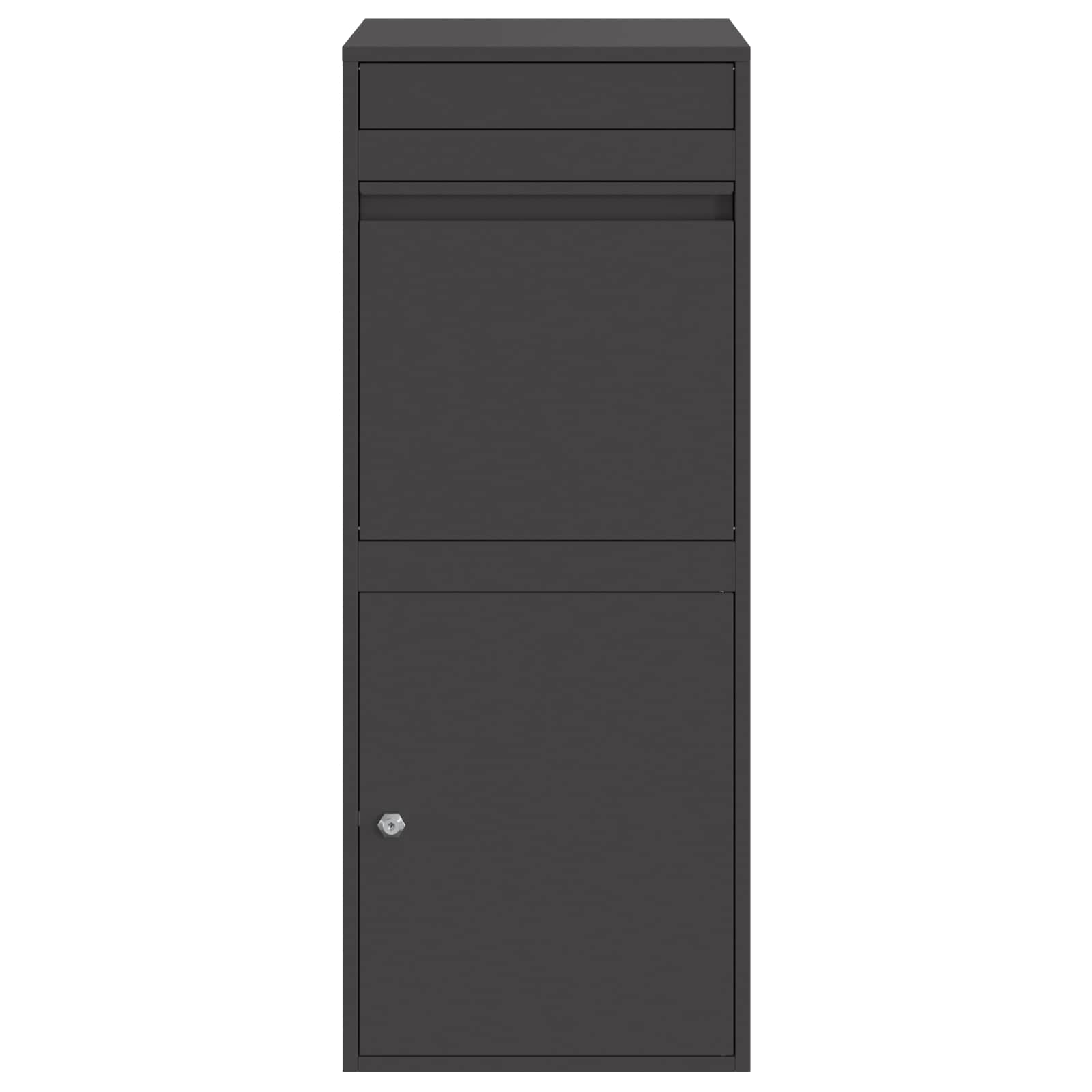 Parcel Drop Box with Storage Black 41 x 38 x 103 cm Steel