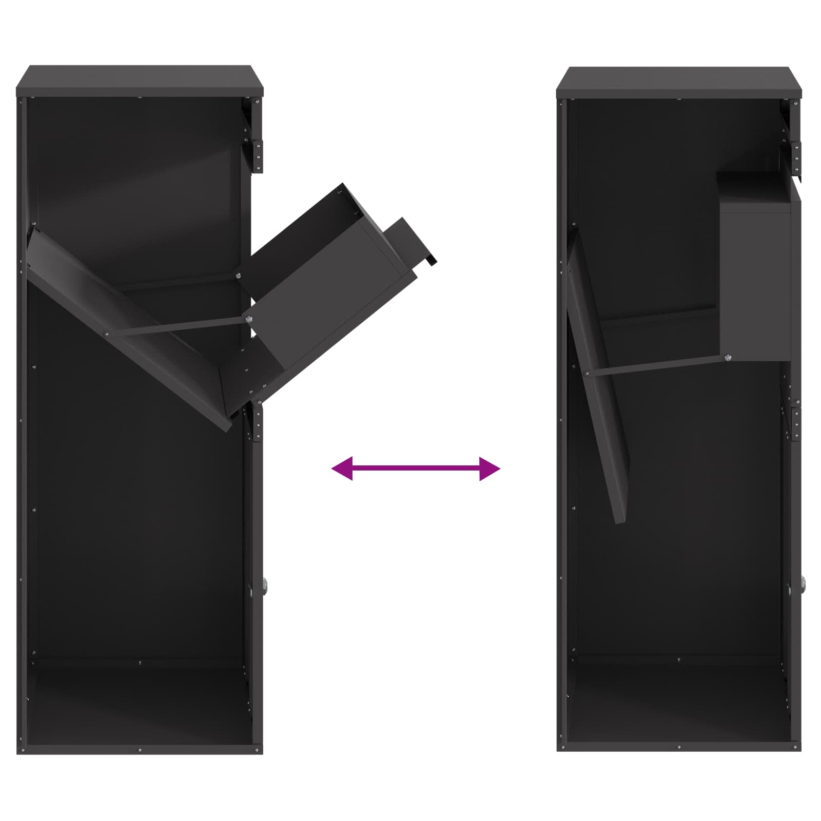 Parcel Drop Box with Storage Black 41 x 38 x 103 cm Steel