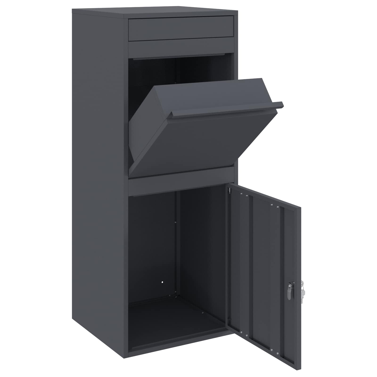 Parcel Drop Box with Storage Anthracite 47.5 x 38 x 59 cm Steel