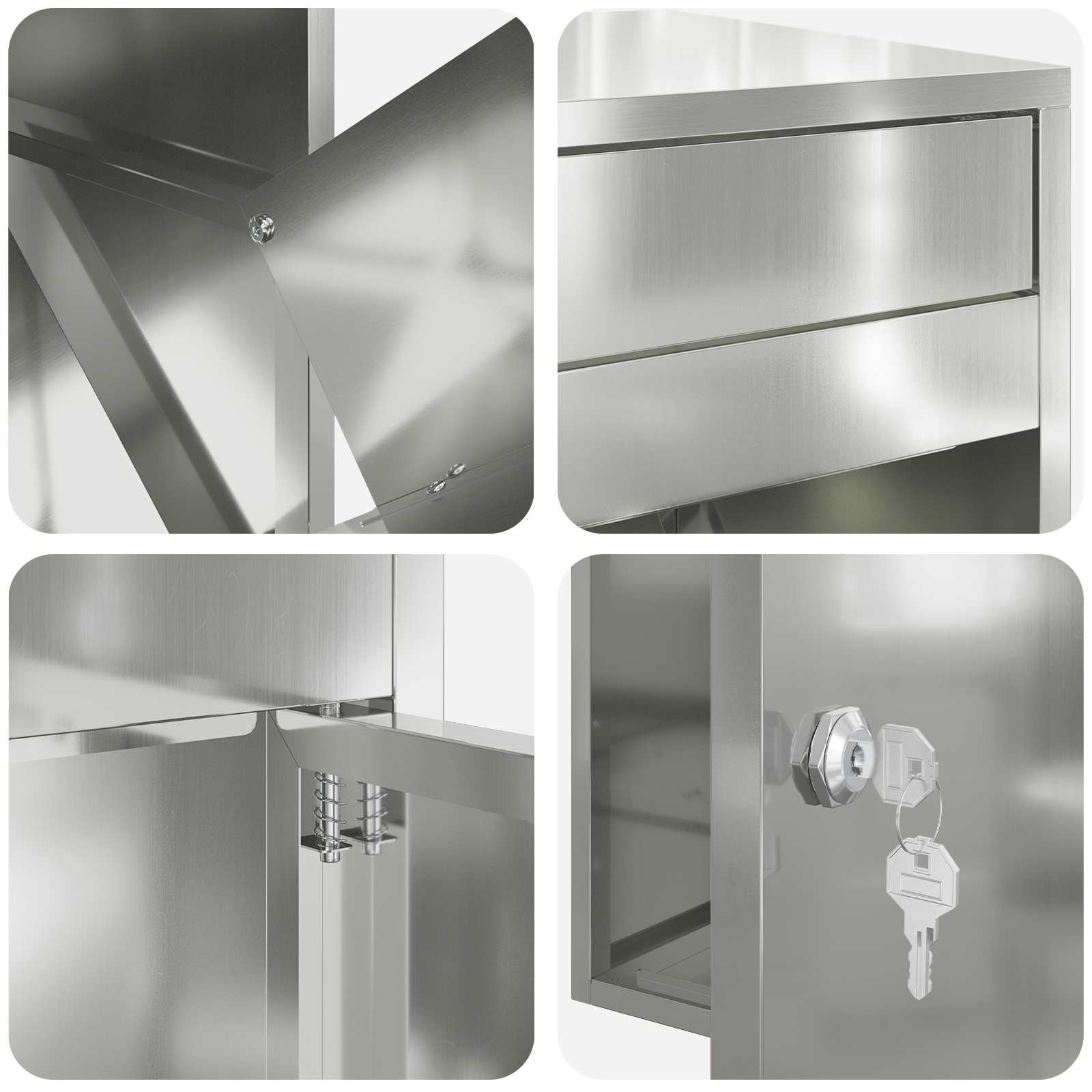 Parcel Drop Box Silver 41 x 38 x 103 cm Galvanised Steel