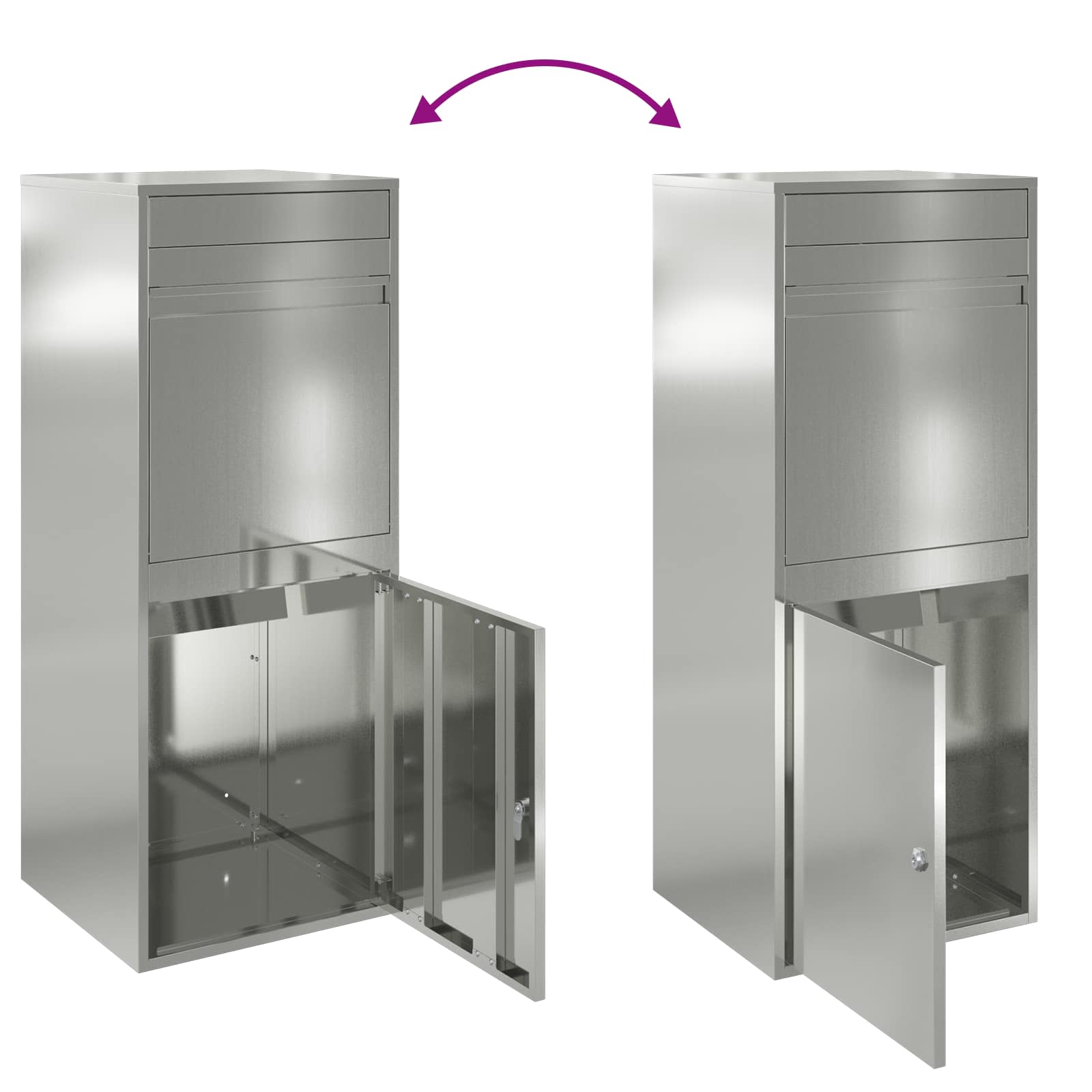 Parcel Drop Box Silver 41 x 38 x 103 cm Galvanised Steel