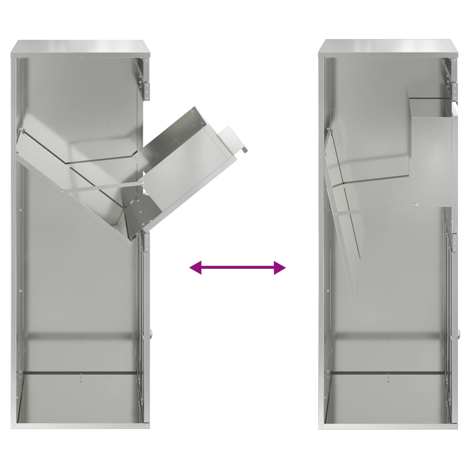Parcel Drop Box Silver 41 x 38 x 103 cm Galvanised Steel