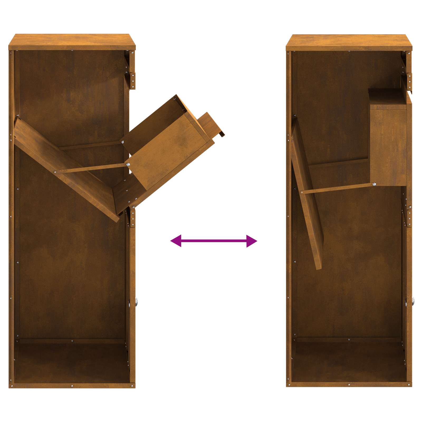 Parcel Drop Box Rusty 47.5 x 38 x 59 cm Weathering Steel