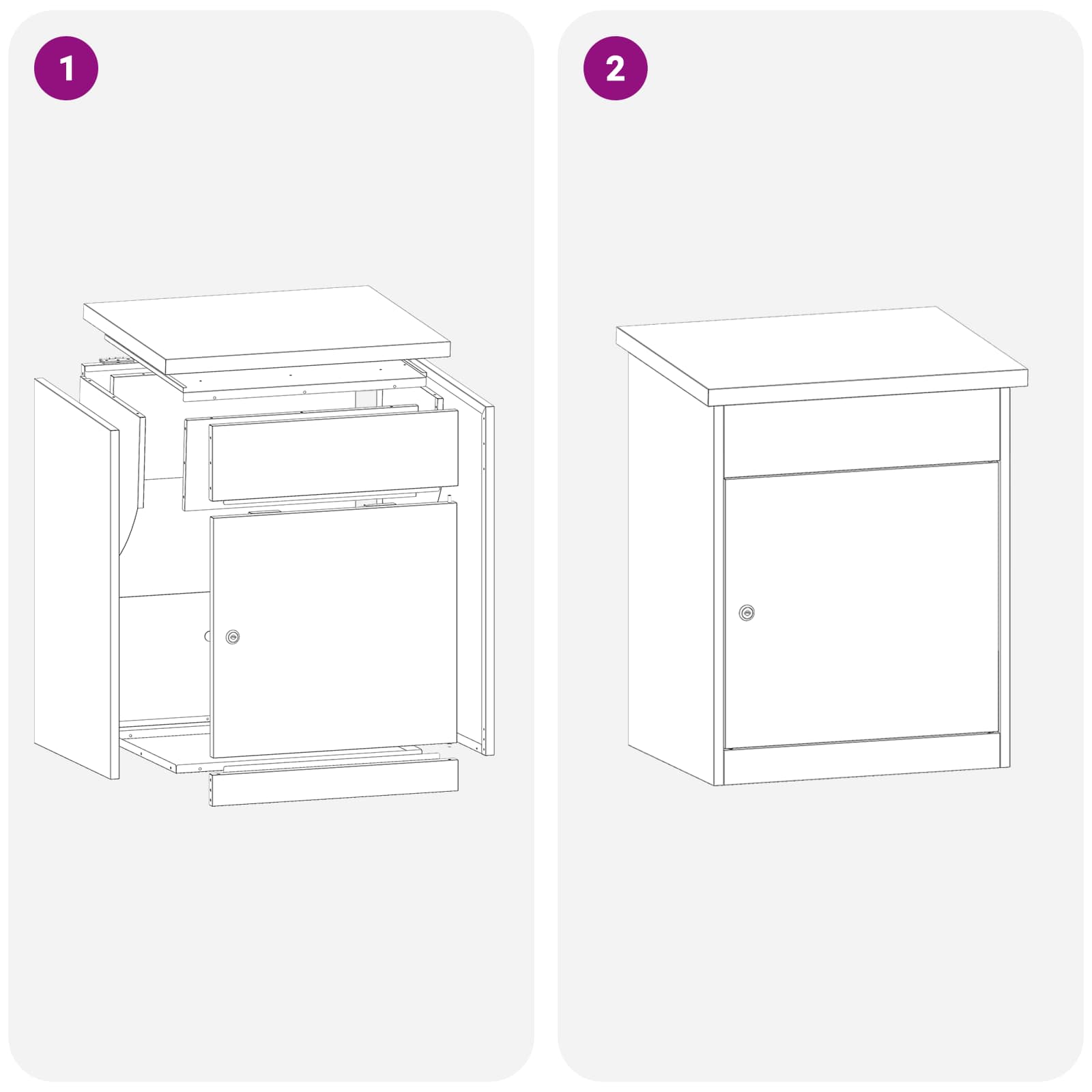 Parcel Drop Box with Storage Black 47.5 x 38 x 59 cm Steel