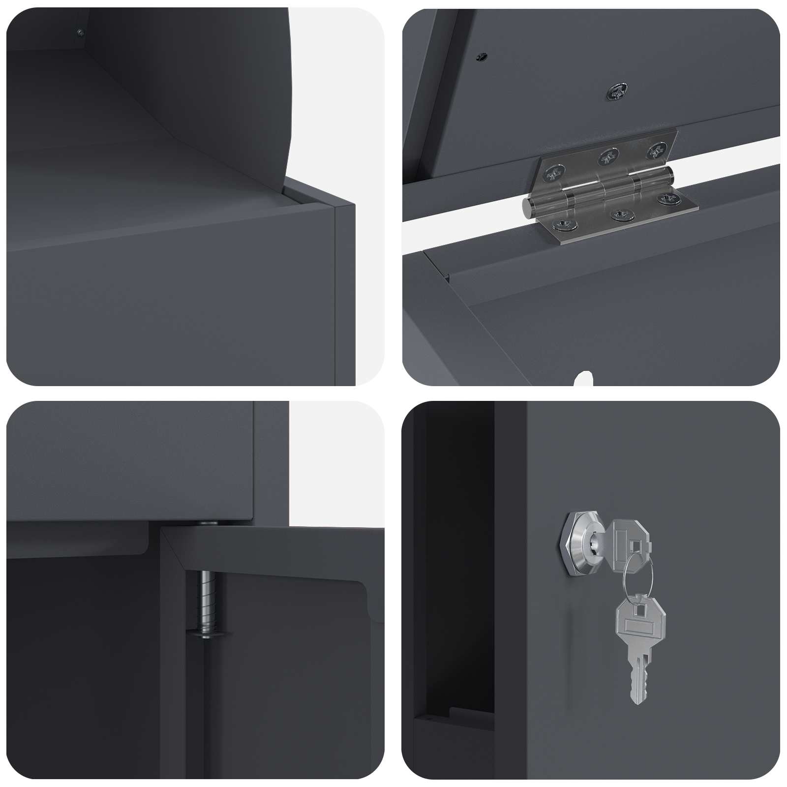 Parcel Drop Box with Storage Anthracite 47.5 x 38 x 59 cm Steel