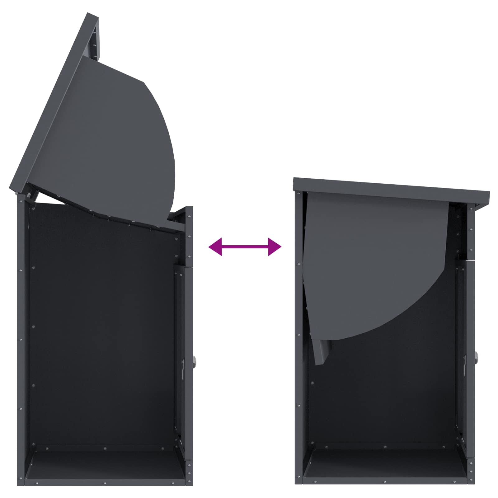 Parcel Drop Box with Storage Anthracite 47.5 x 38 x 59 cm Steel