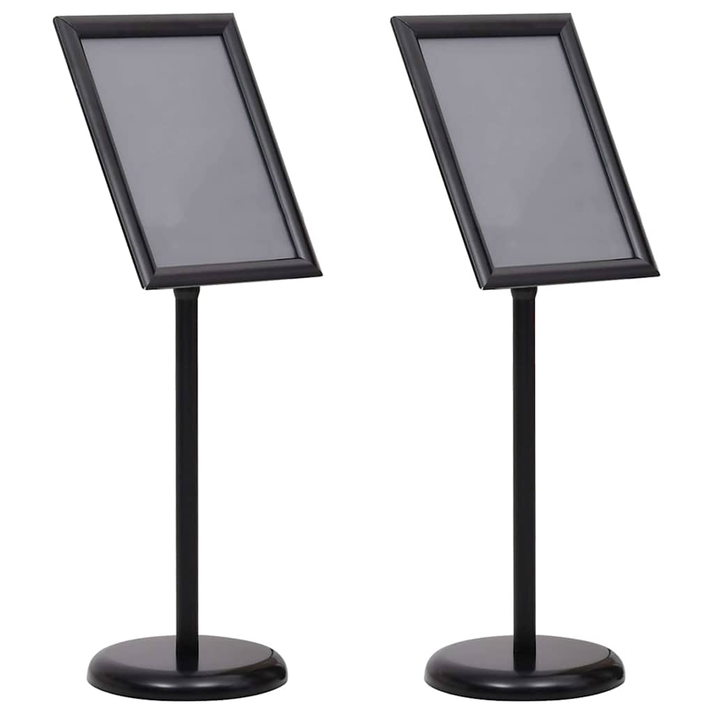 Poster Stands 2 pcs Black 32.7 x 24 x 108 cm Aluminium