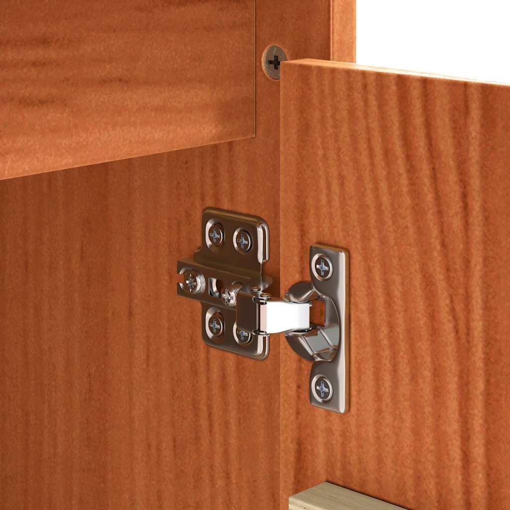 Sideboard Brown Oak 111 x 34 x 60 cm Solid Pine Wood