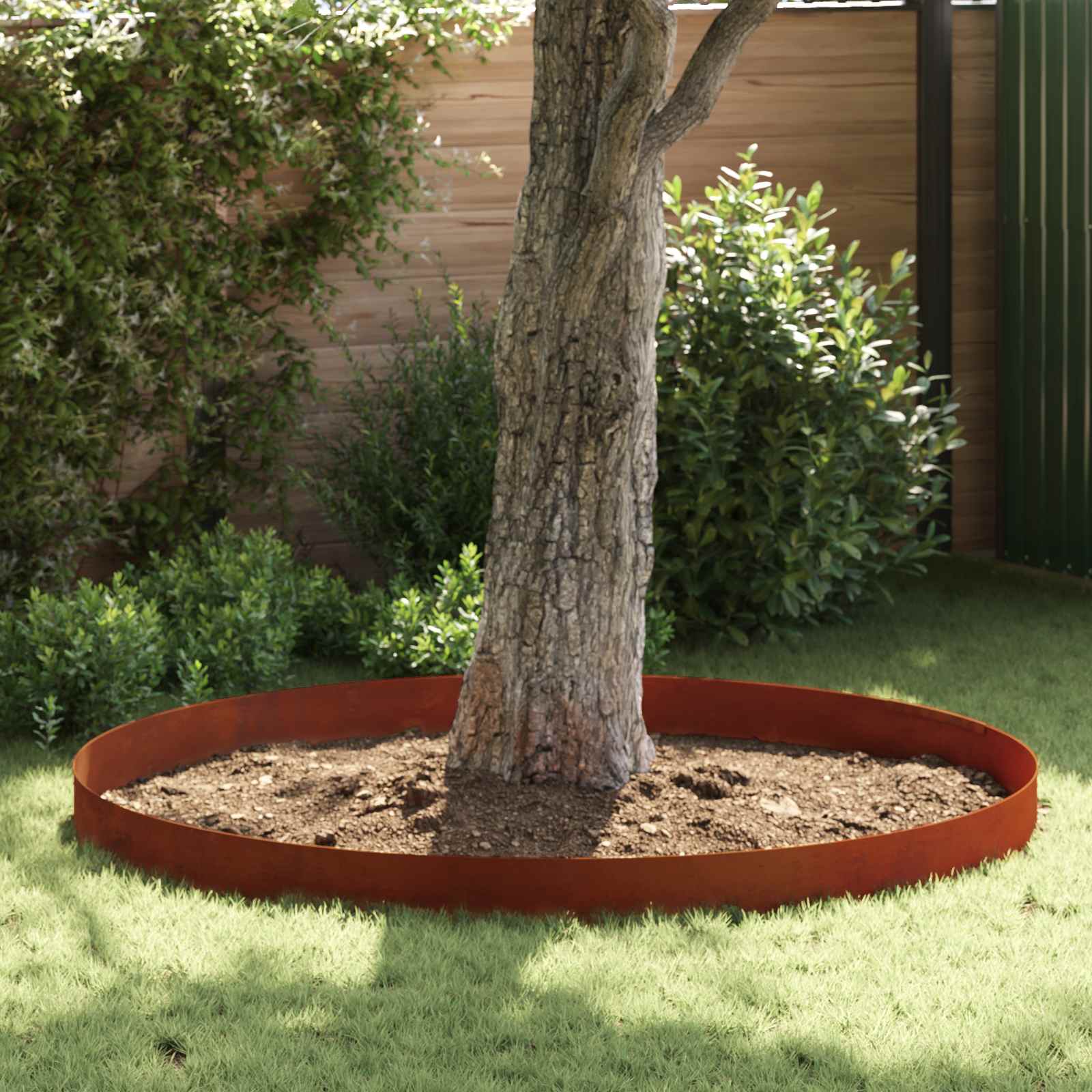Lawn Edging 4 pcs Rusty 450 x 0.05 x 15 cm Weathering Steel