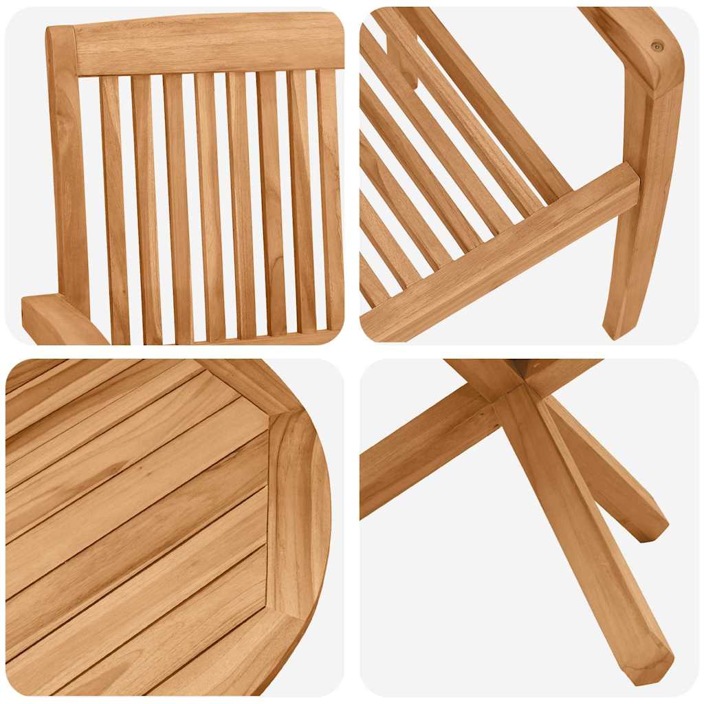 Garden Dining Set 5 pcs Natural Solid Acacia Wood