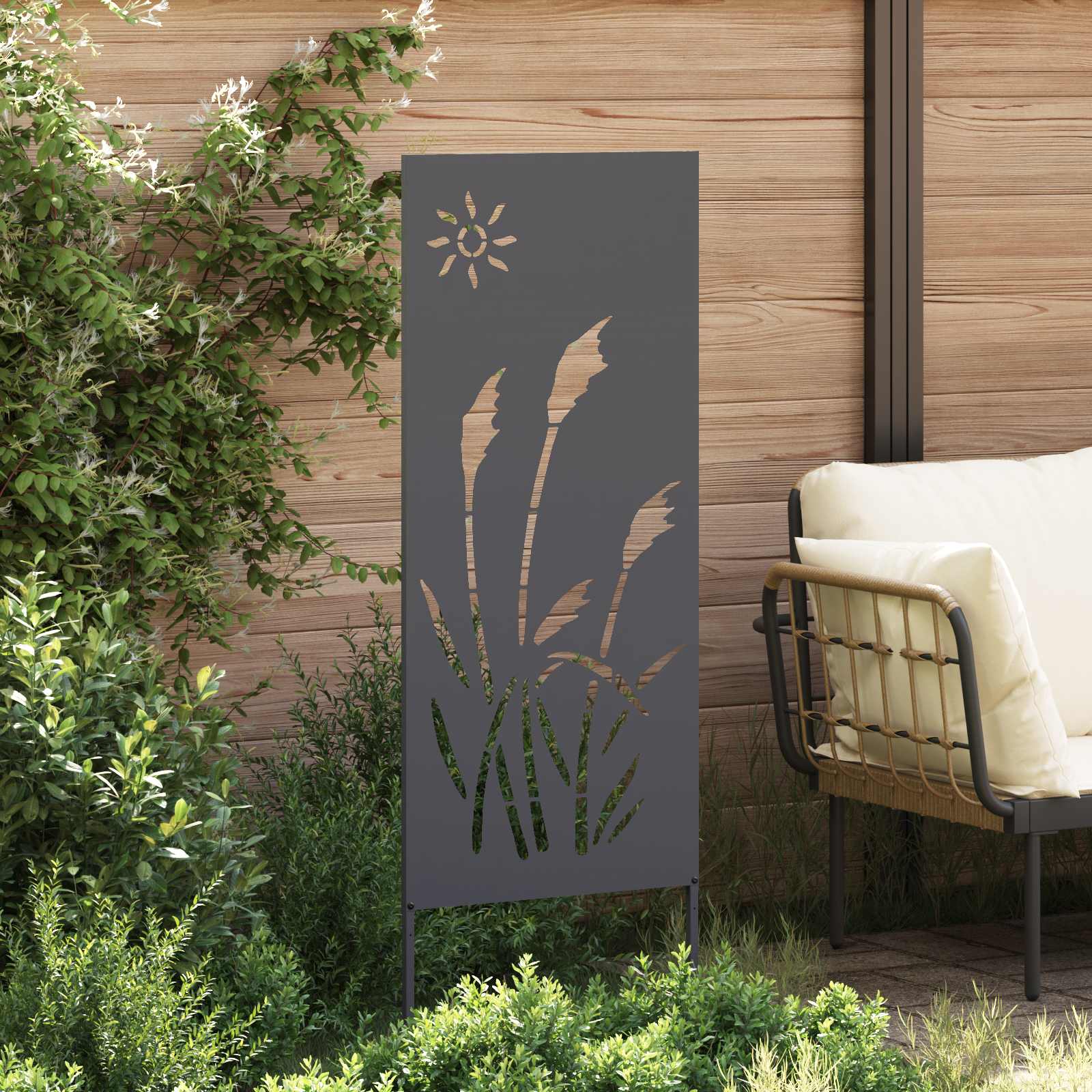Garden Privacy Screen Anthracite 50 x 140 cm Cold-rolled steel