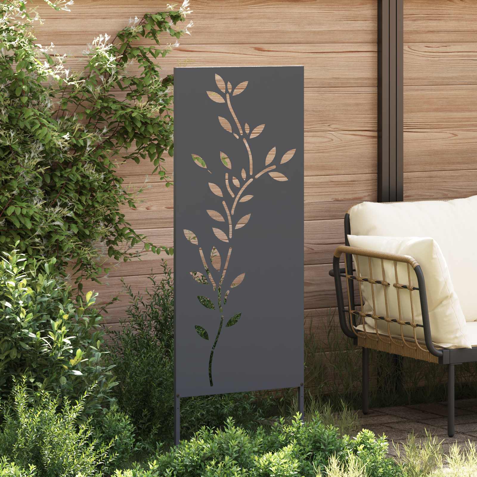 Garden Privacy Screen Anthracite 50 x 140 cm Cold-rolled steel
