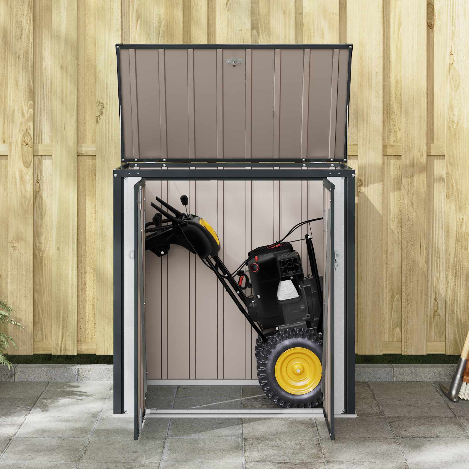 Garden Storage Box Black 101.5 x 57 x 100.5 cm Steel