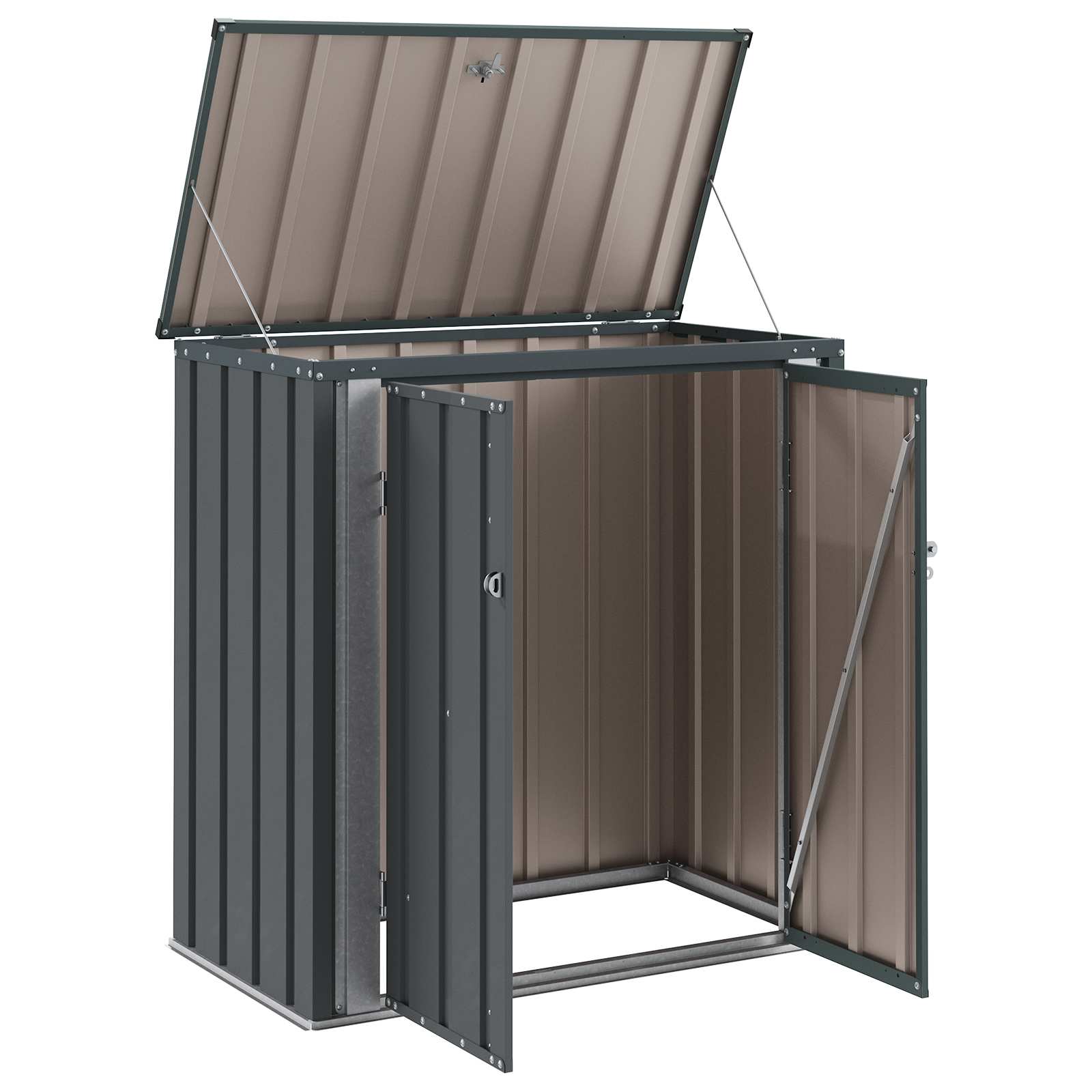 Garden Storage Box Black 101.5 x 57 x 100.5 cm Steel