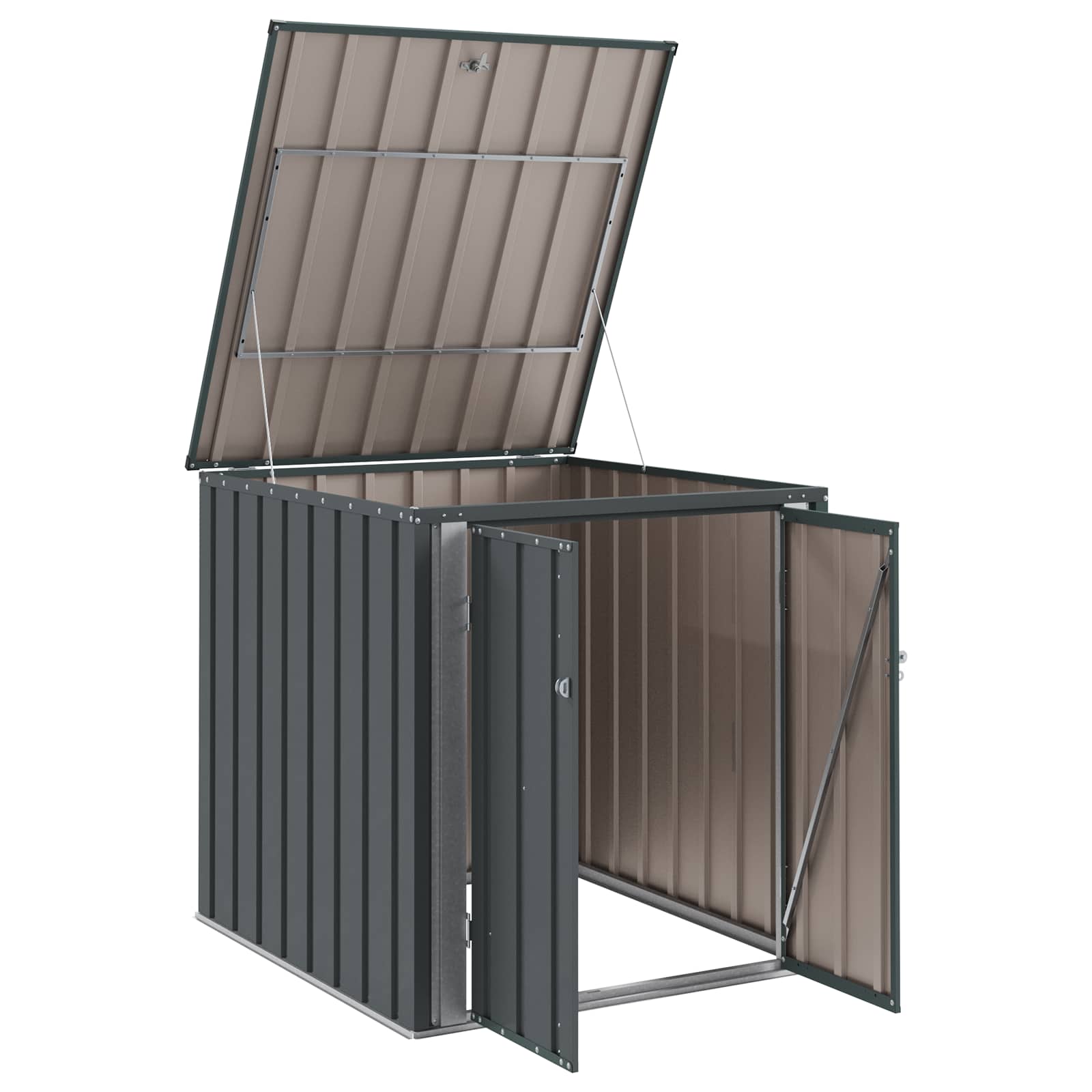 Garden Storage Box Black 101.5 x 107 x 100 cm Steel