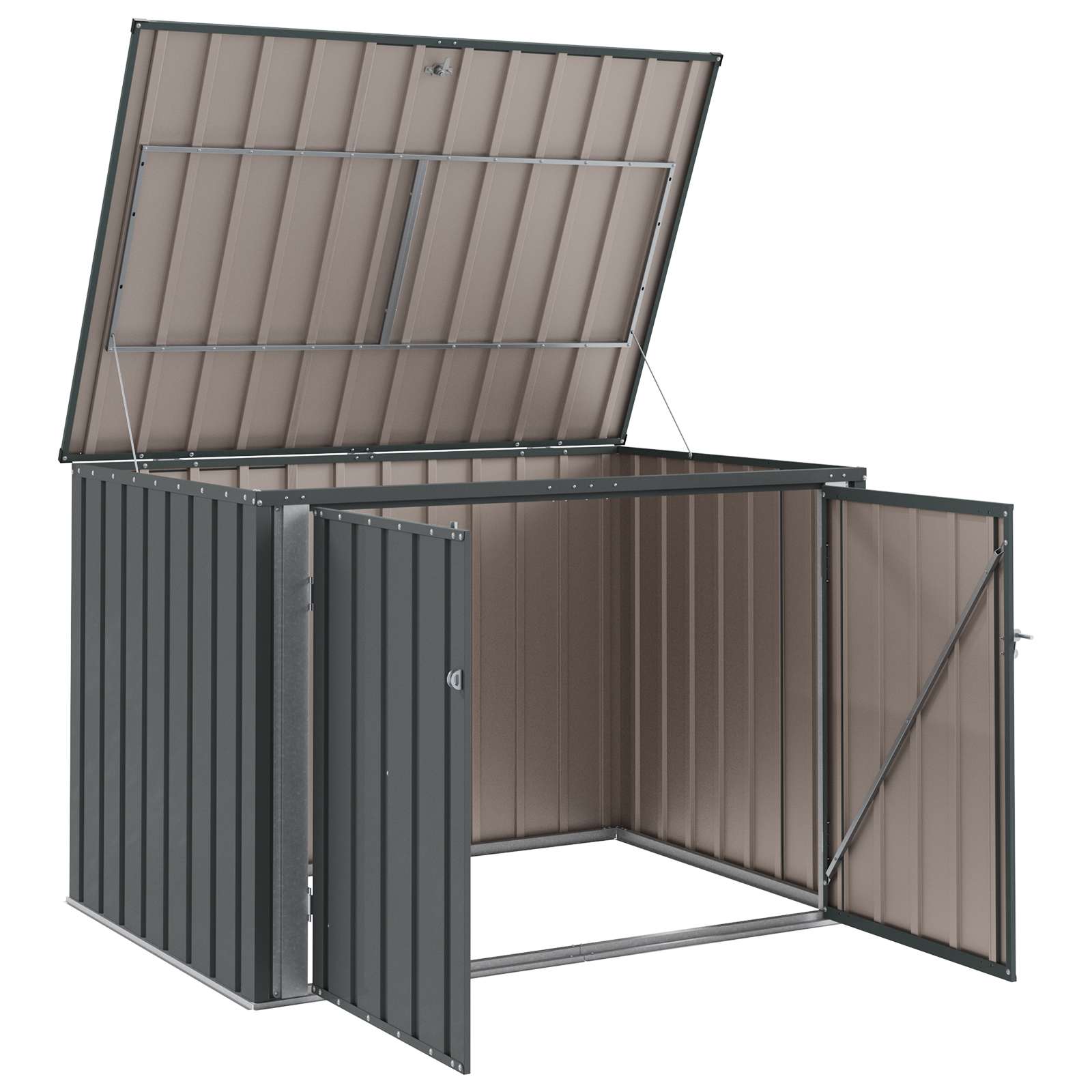 Garden Storage Box Black 151.5 x 107 x 100 cm Steel