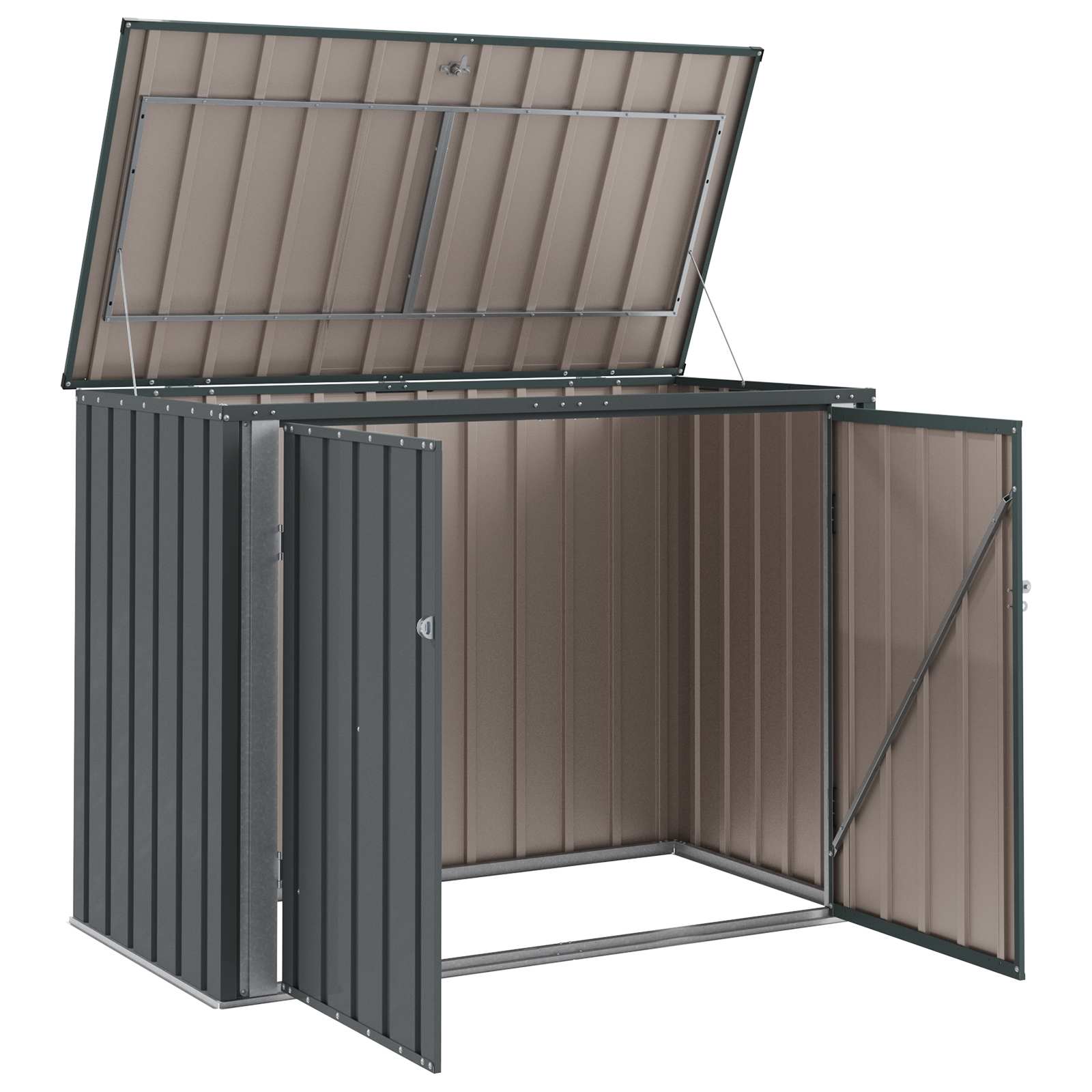 Garden Storage Box Black 151.5 x 82 x 110.5 cm Steel