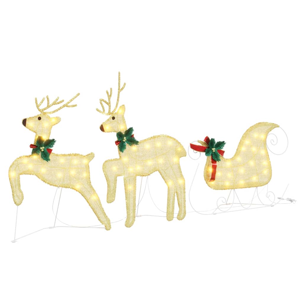LED Reindeers 5 pcs Gold Fabric