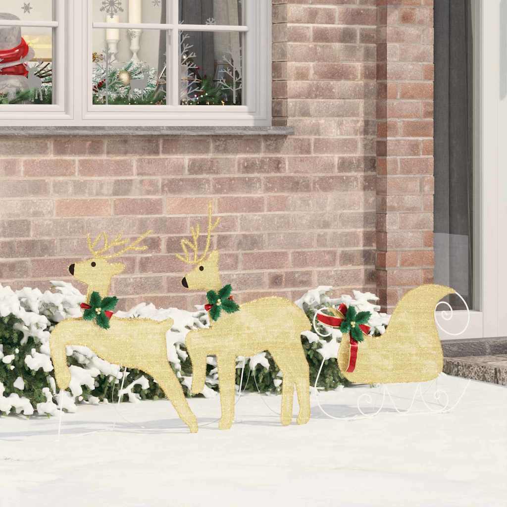 LED Reindeers 3 pcs Warm White Fabric
