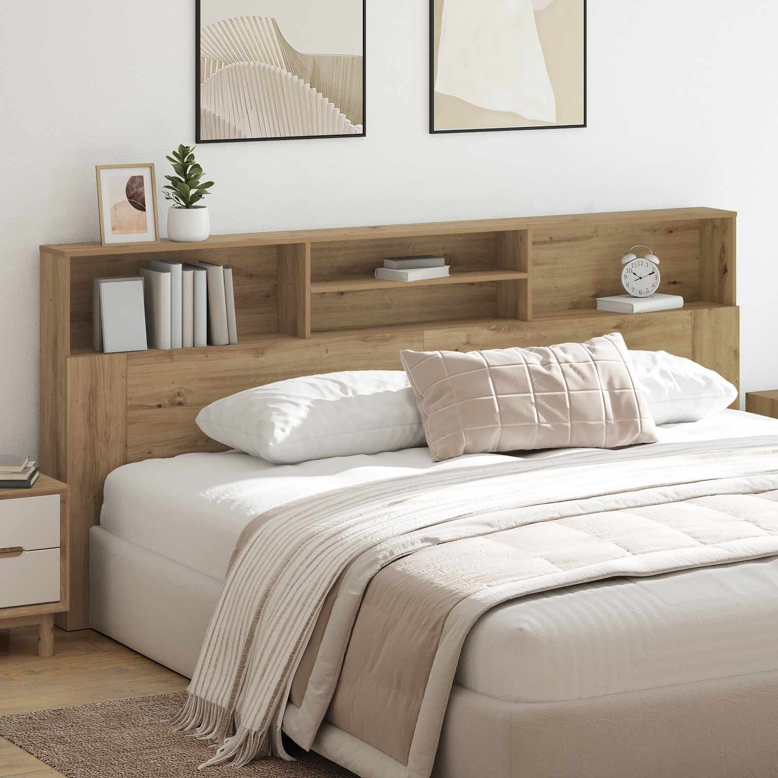 Headboard Cabinet Artisan Oak Engineered Wood