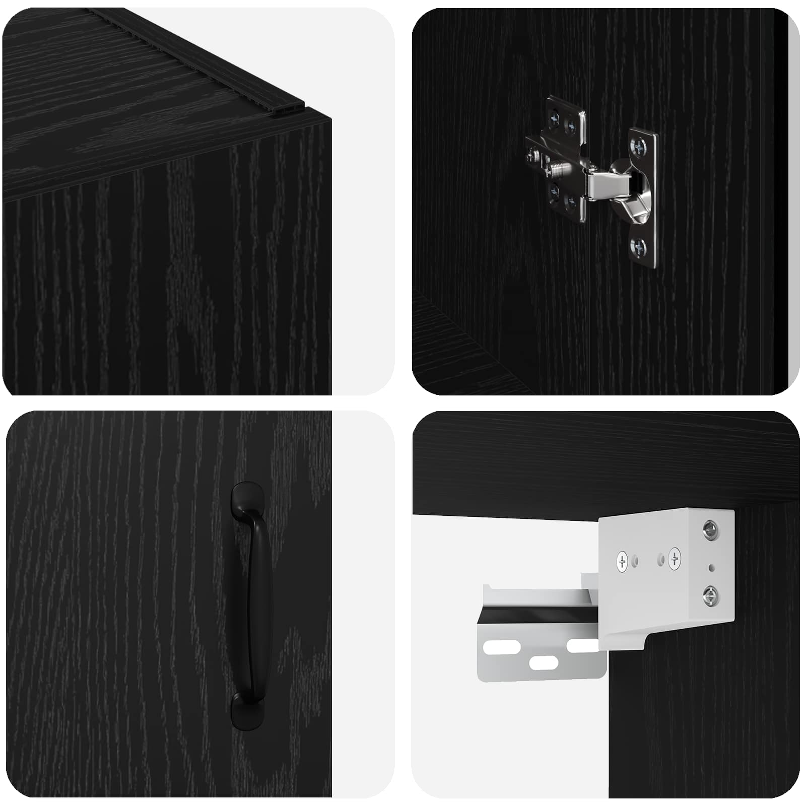 Storage Cabinet Wall-mounted Black Oak 69,5 x 34 x 90 cm