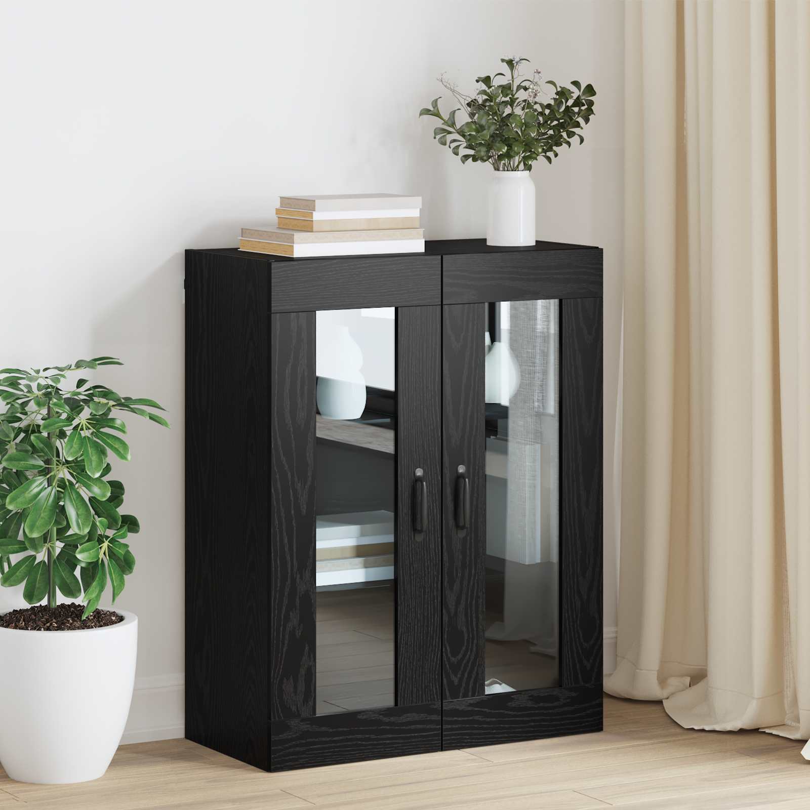 Storage Cabinet Wall-mounted Black Oak 69,5 x 34 x 90 cm